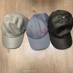 Three hats. Puma & Two Bebe Baseball Caps.